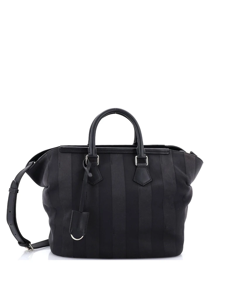 Pre-Owned Fendi Medium Frame Convertible Satchel Pequin Canvas