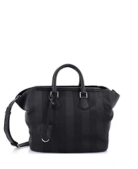 Pre-Owned Fendi Medium Frame Convertible Satchel Pequin Canvas