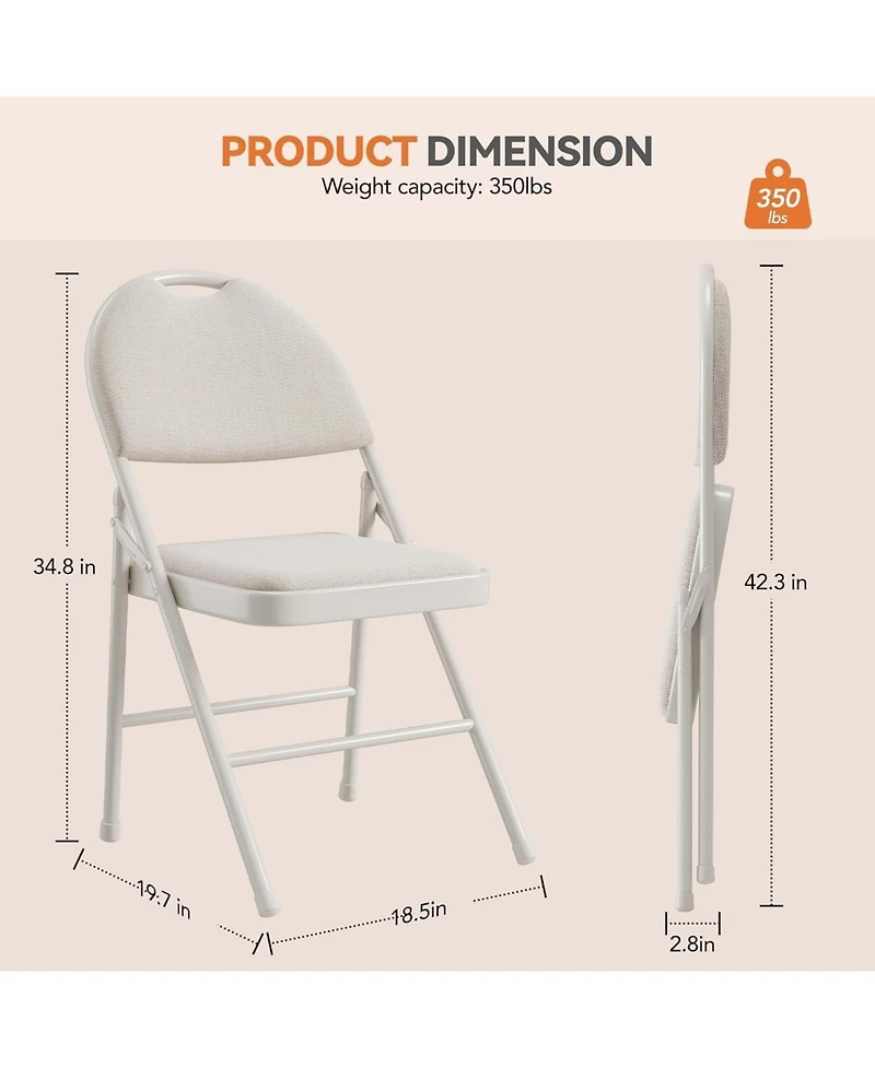 gaomon Dining Chair Aptliton Set of 4 Black High Back Folding Chairs Pu Leather Foldable Chairs for Kitchen Dining Room