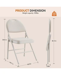 gaomon Dining Chair Aptliton Set of 4 Black High Back Folding Chairs Pu Leather Foldable Chairs for Kitchen Dining Room