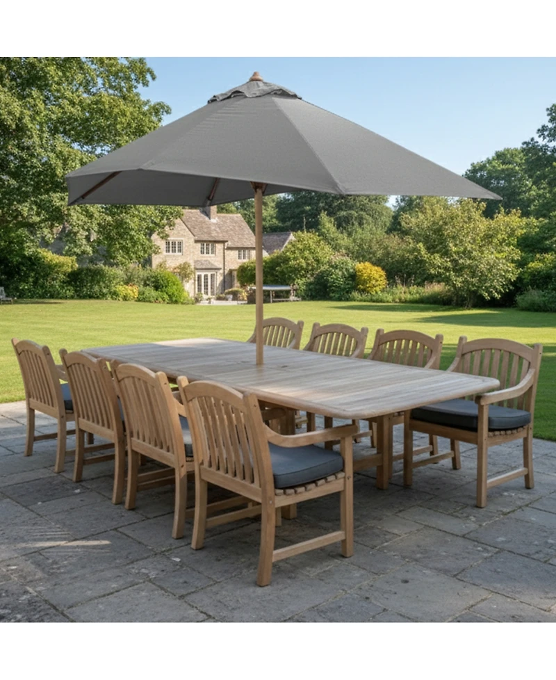 Bristol 9-Pc. Teak Wood Rectangle Extension Dining Set (Dining Table and Chairs, Created for Macy's