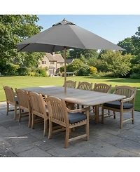 Bristol 9-Pc. Teak Wood Rectangle Extension Dining Set (Dining Table and Chairs, Created for Macy's