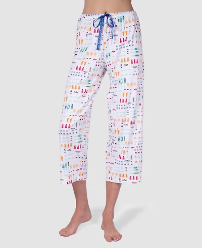 Hue Women's Printed Capri Mid-Rise Pants