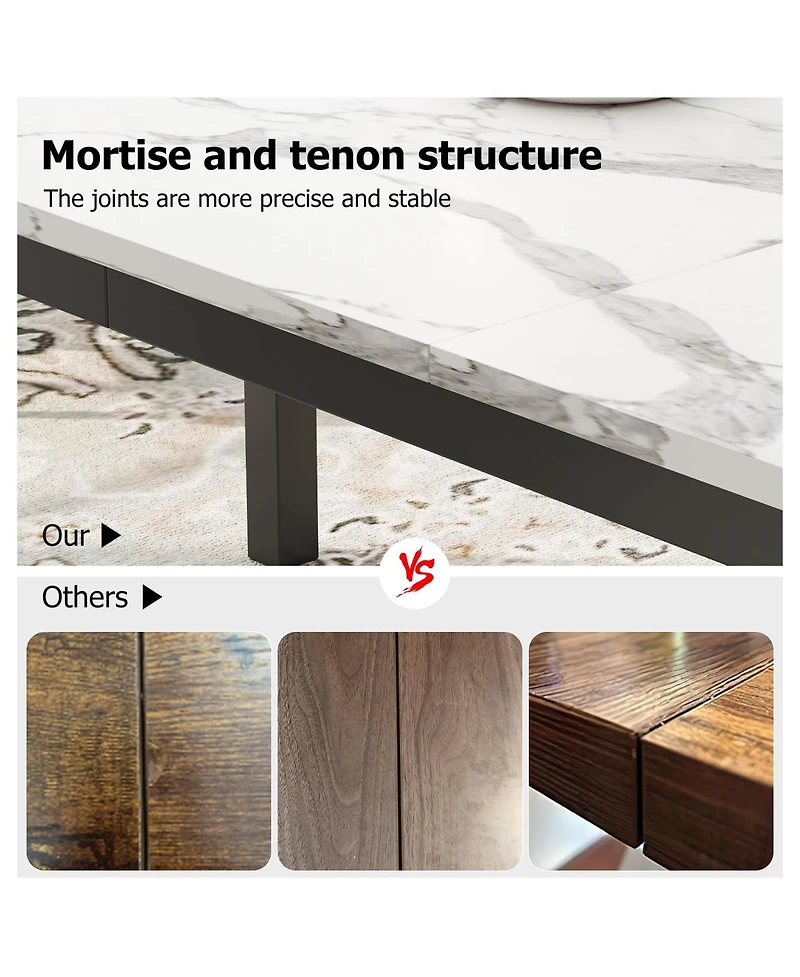 gaomon Modern Industrial 6-8 Person Rectangular Dining Table