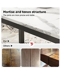 gaomon Modern Industrial 6-8 Person Rectangular Dining Table