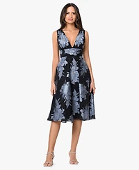 Betsy & Adam Petite Sleeveless V-Neck Midi Dress