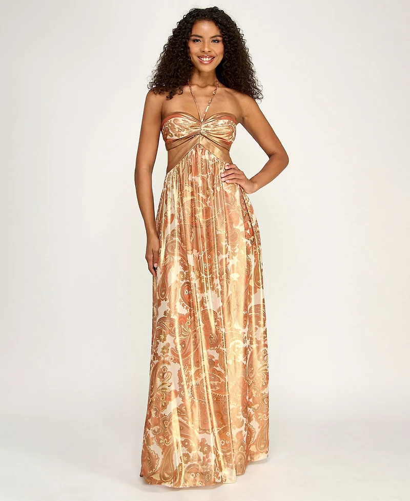 Seni & Cade Juniors' Halter Neck Long Dress