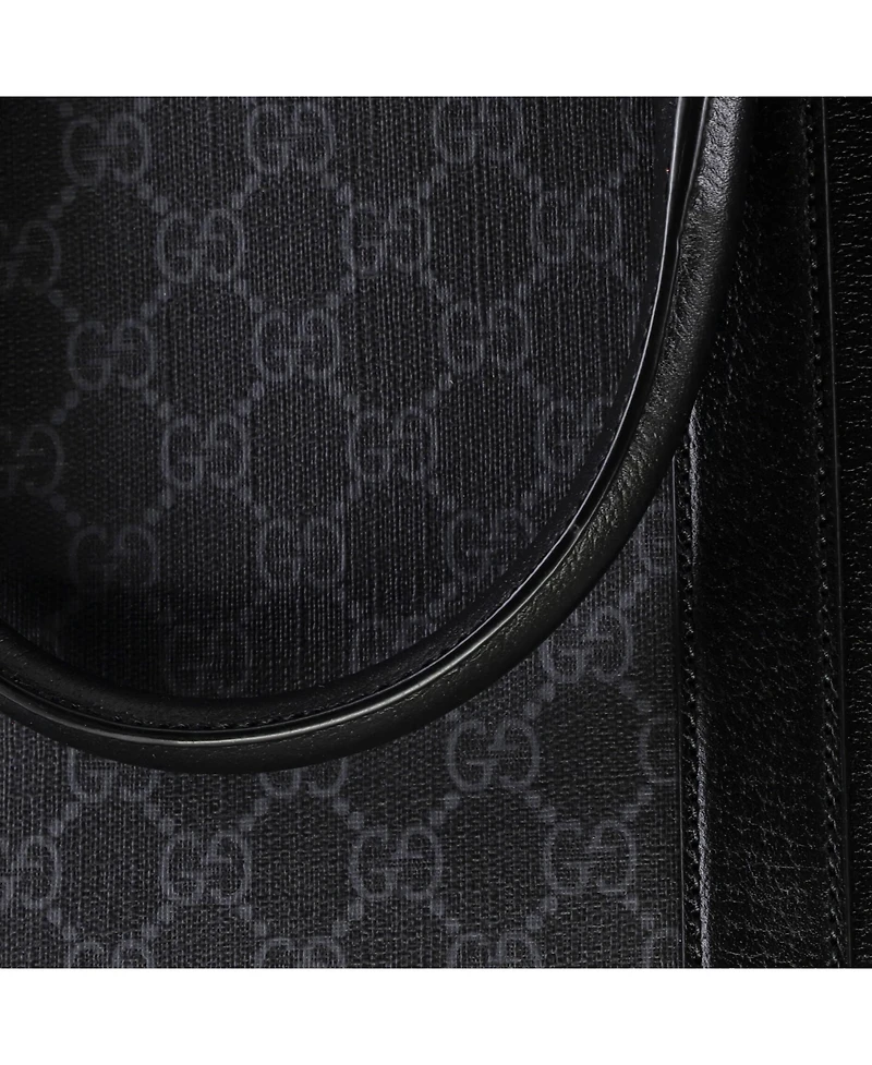 Pre-Owned Gucci Tall Convertible Tote Gg Coated Canvas and Leather