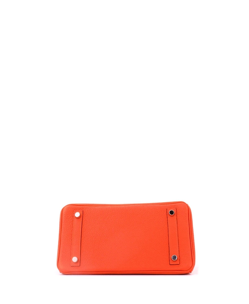 Pre-Owned HERMES Birkin 25 Handbag Orange Togo with Palladium Hardware