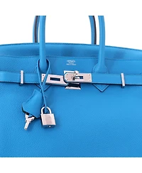 Pre-Owned HERMES Birkin 30 Handbag Verso Togo with Palladium Hardware