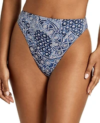 Lauren Ralph Women's High-Leg Swim Bottoms