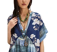 Free People Women's Agnes Printed V-Neck Cotton Oversized Dress