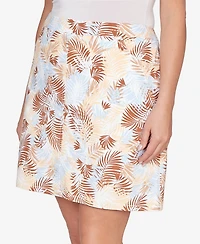 Hearts Of Palm Plus Printed Tech Stretch Pull-On Skort