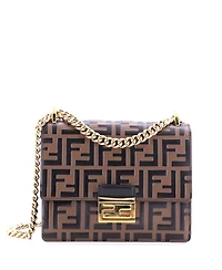 Pre-Owned Fendi Small Kan U Shoulder Bag Zucca Embossed Leather