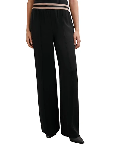 Reiss Women's Elasticated-Waist Wide-Leg Pants