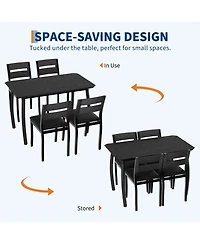 gaomon 5-Piece 4-Person Modern Metal and Wood Dining Set