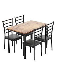 gaomon 5-Piece 4-Person Space-Saving Square Dining Set