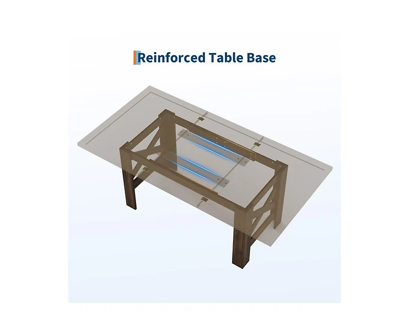 gaomon 6-8 Person Long Farmhouse Wooden Dining Table