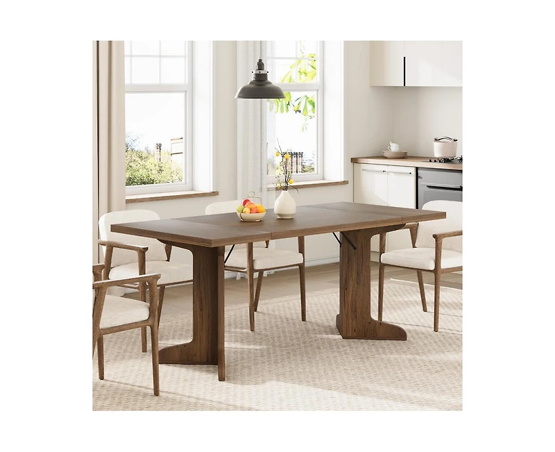 gaomon 6-8 Person Farmhouse Rectangular Dining Table with V-Legs