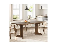 gaomon 6-8 Person Farmhouse Rectangular Dining Table with V-Legs