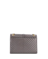 Pre-Owned Saint Laurent Large Classic Monogram Envelope Satchel Matelasse Chevron Leather