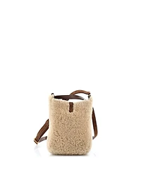 Pre-Owned Saint Laurent Le 5 a 7 Vertical Shoulder Bag Shearling with Suede