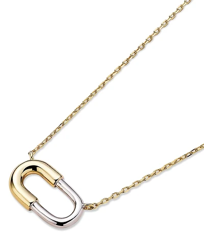 Ana Luisa Blake Two-Tone Micropave Gold Pendant Necklace