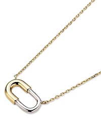 Ana Luisa Blake Two-Tone Micropave Gold Pendant Necklace