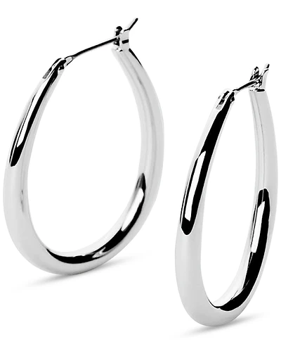 Ana Luisa Cuidado Silver Hoop Earrings