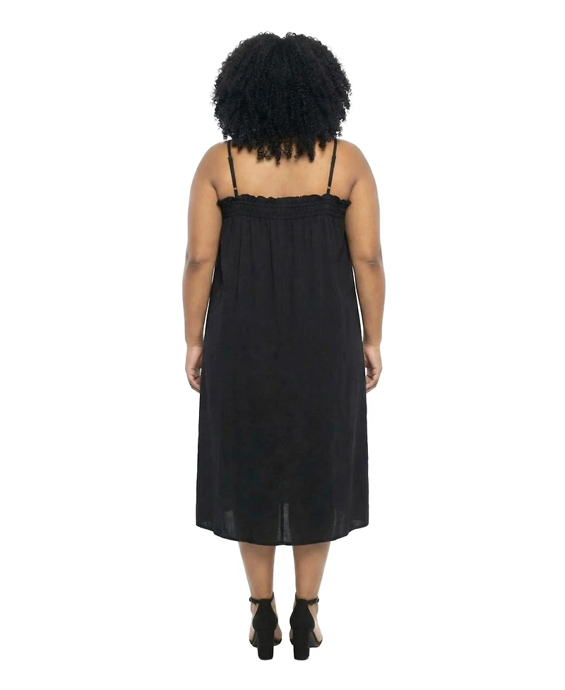 24seven Comfort Apparel Plus Essential Curvy Spaghetti Strap Maxi Dress