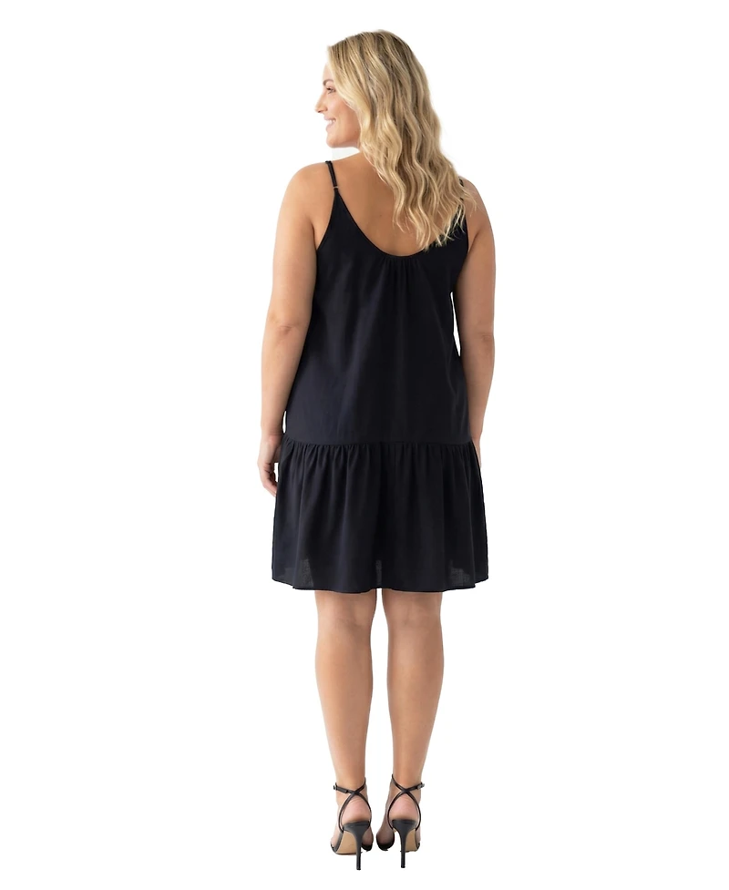 24seven Comfort Apparel Plus Essential Curvy Mini Dress