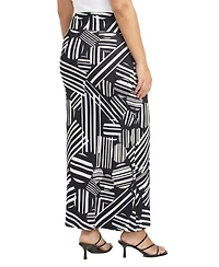 24seven Comfort Apparel Plus Foldover Waist Maxi Skirt