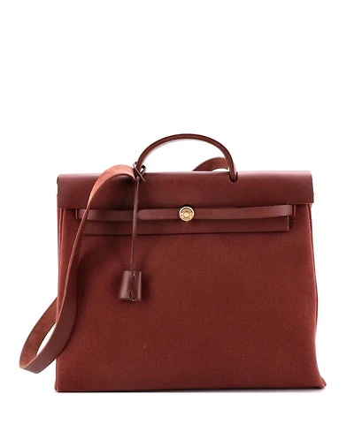 Pre-Owned HERMES Mm Herbag Toile and Leather