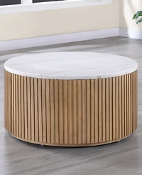 Colby 36" Marble Round Top Coffee Table