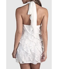 Coast Women's Lace Frill Mini Bridal Dress