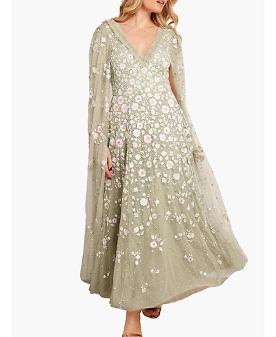 Needle & Thread Women's Ethereal Blooms Cape Sleeve Ankle Gown