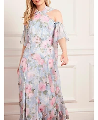 Needle & Thread Women's Camille's Garden Halter Neck Ankle Gown