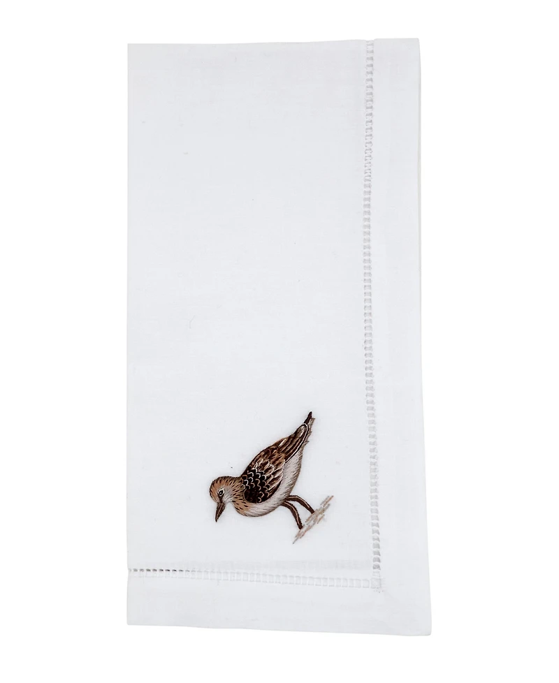 Saro Lifestyle Embroidered Songbird Cotton Napkins, Set of 6