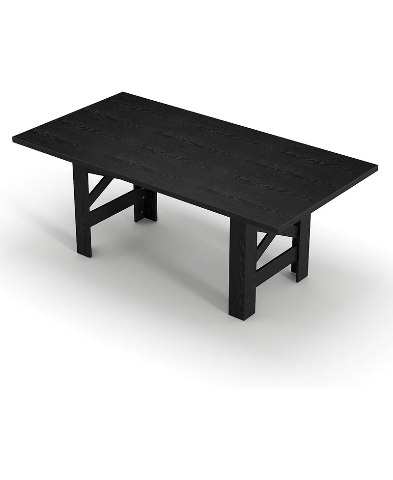 gaomon Wood Farmhouse Dining Table for 6-8, Heavy Duty Large Kitchen Table