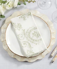 Saro Lifestyle Botanical Linen Blend Decorative Napkins, Set of 4