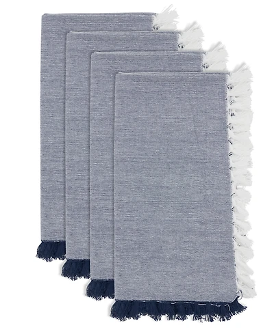 Saro Lifestyle Fringe Edge Cotton Napkins, Set of 4