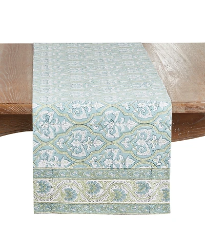 Saro Lifestyle Ornate Medallion Cotton Table Runner, 16" x 72"