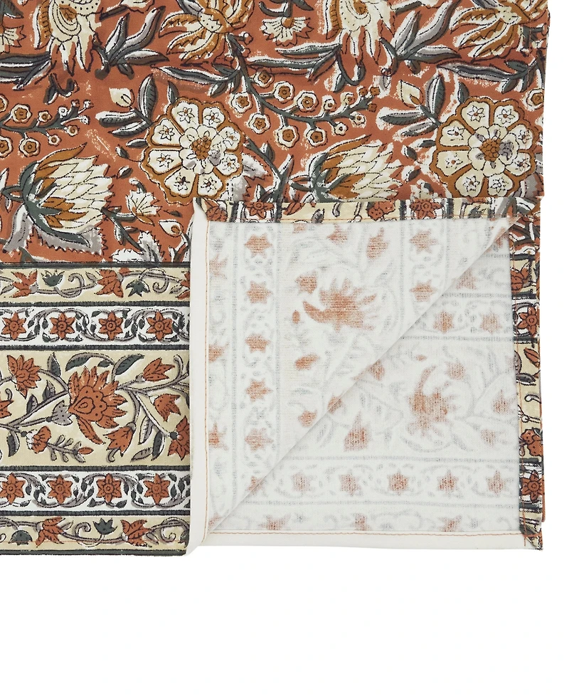 Saro Lifestyle Timeless Floral Cotton Table Runner, 16" x 72"