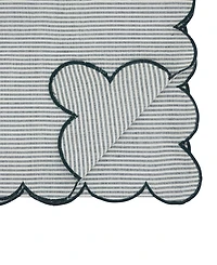 Saro Lifestyle Cotton Striped Scalloped Table Runner, 16" x 72"