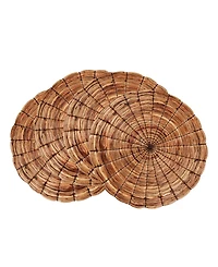 Saro Lifestyle Woven Water Hyacinth Round Placemats, Set of 4