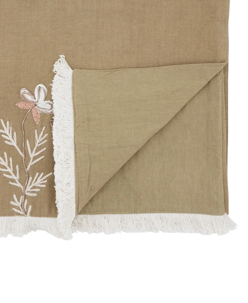 Saro Lifestyle Embroidered Meadow Table Runner, 16" x 72"