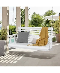 Gouun Wooden Porch Swing with Chains 880 lb Capacity