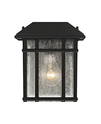Kathy Ireland Mission Outdoor Wall Light Fixture Dusk to Dawn Frosted Seedy Glass Panels for Exterior House Porch