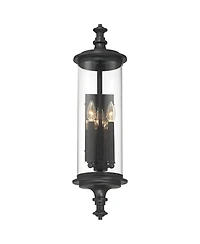Possini Euro Design Medici Modern Outdoor Wall Light Fixture Clear Glass for Post Exterior Barn Deck House Porch Yard Patio Home Outside
