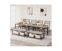 gaomon 4-Piece Classic Space-Saving Dining Set with Bench
